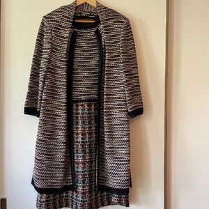 Gorgeous St John Couture Two piece set dress and jacket set metallic bouclé 12